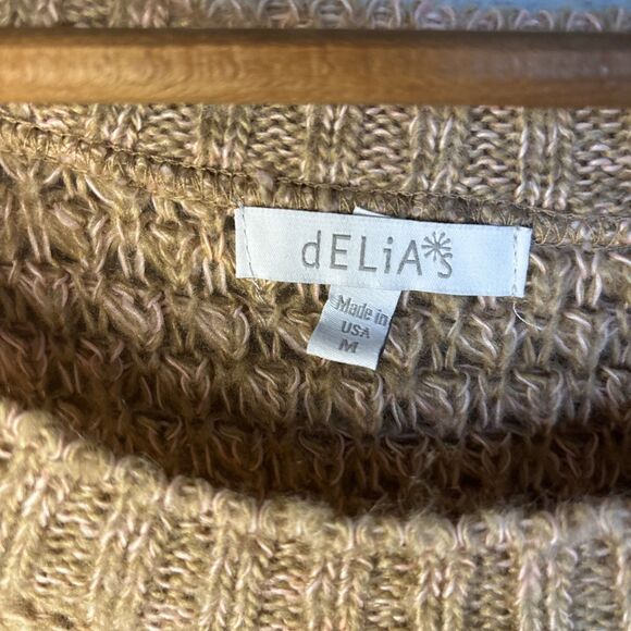 Delia*s Vintage Y2K Made In USA Pink & Beige Sweater - Medium Relaxed Fit - Picture 3 of 10
